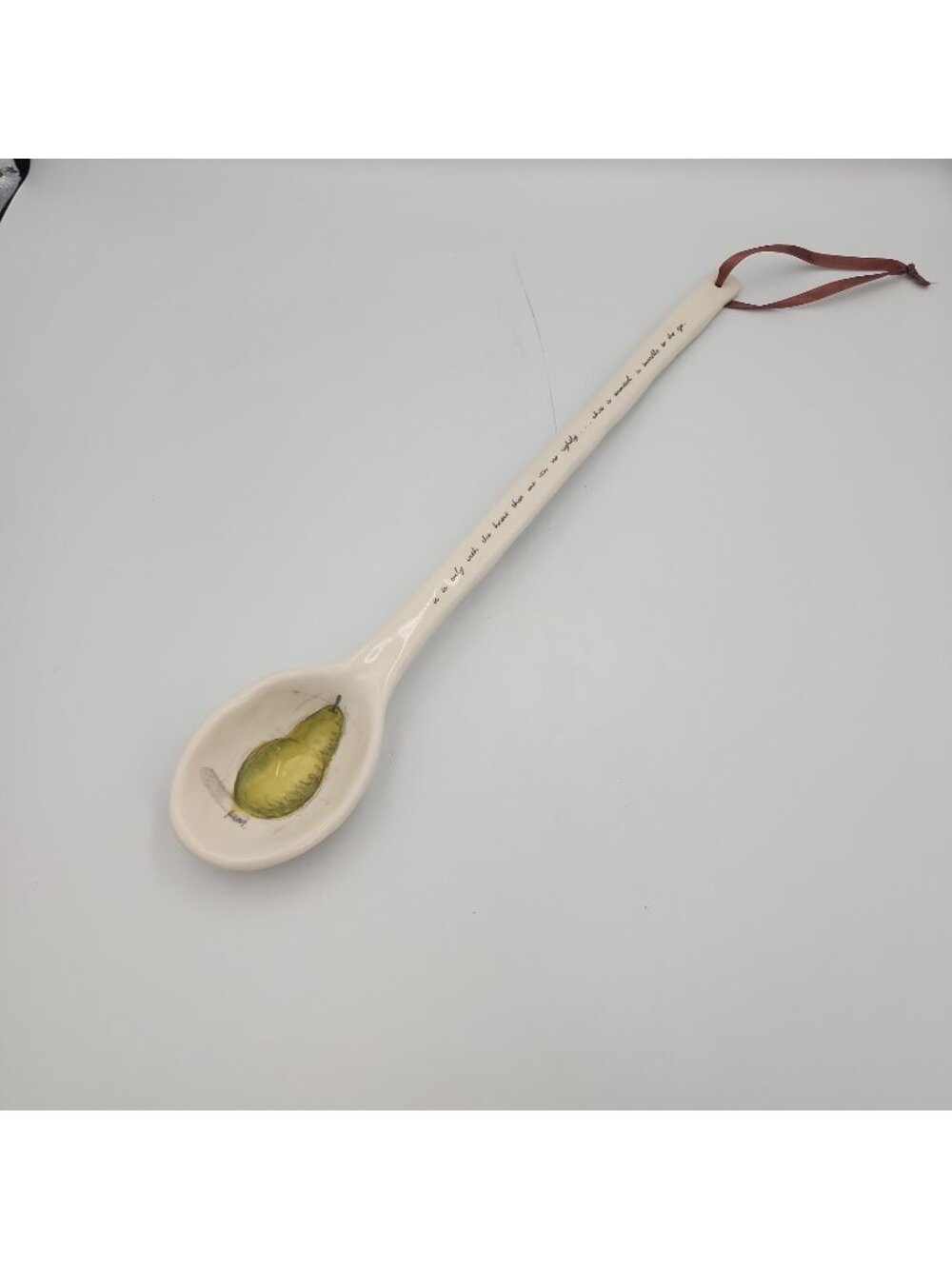 Rare RAE DUNN Magenta Large Pear Spoon Wall Décor Pottery Barn Vintage HTF 17"